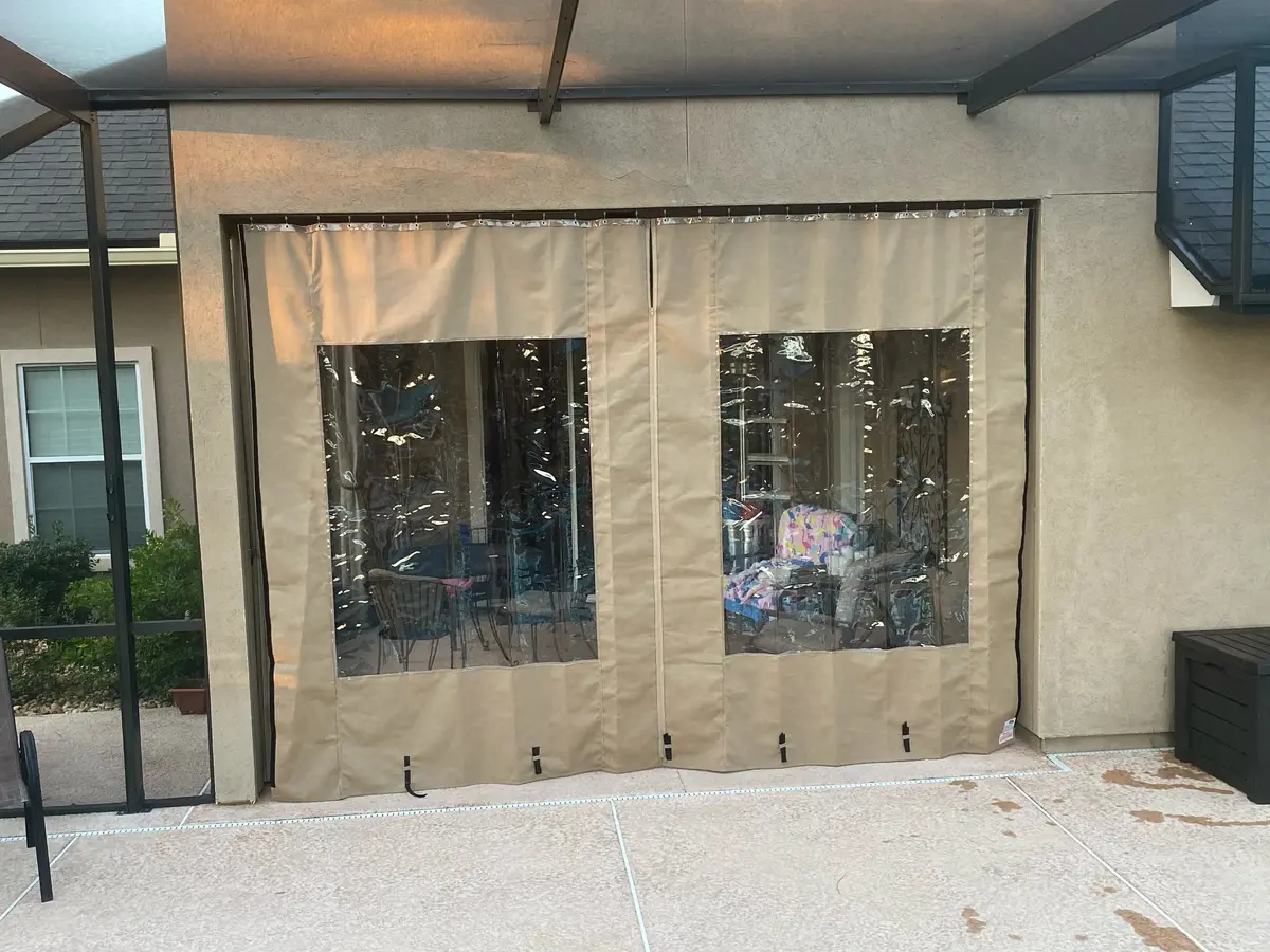 Sunbrella curtains with vinyl windows in The Villages FL